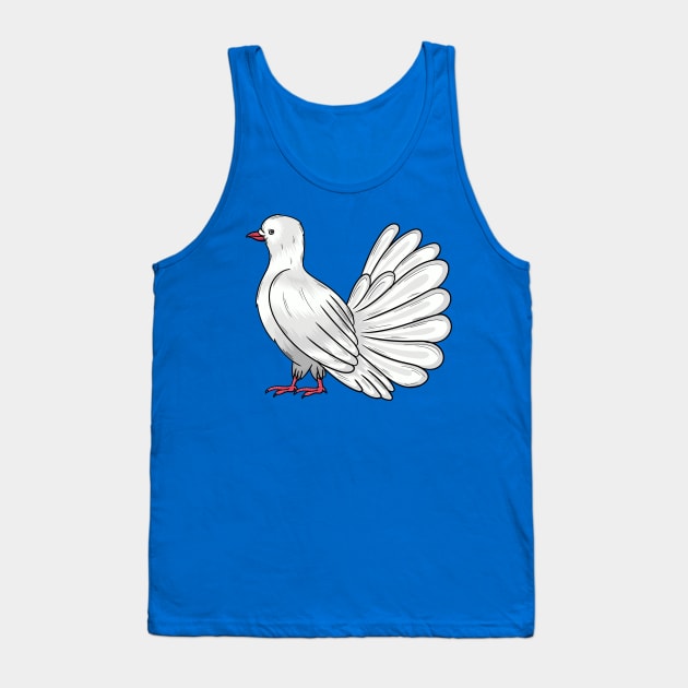 Fantail pigeon bird cartoon illustration Tank Top by Cartoons of fun